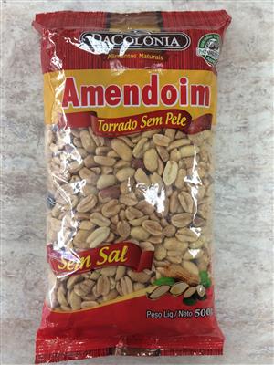 Amendoin Torrado Sem Pele - Sem Sal 500G